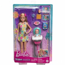 Barbie Skipper Bebek Bakıcısı Sarı Saçlı Bebek ve Oyun Seti HTK35